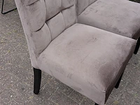 2x eetkamerstoel richmond zilveren ring, zazuhome, taupe - afbeelding 3 van  6