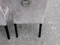 2x eetkamerstoel richmond zilveren ring, zazuhome, taupe - afbeelding 4 van  6