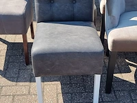 2x eetkamerstoel vintage leder, zazuhome, "barbara", donkergrijs / antraciet - afbeelding 5 van  5