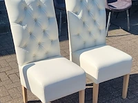 2x eetkamerstoel, zazuhome, "capiton sixty", wit - afbeelding 1 van  3