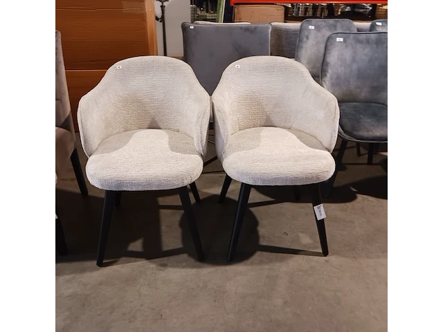 2x eetkamerstoelen jane boucle, zazuhome, beige - afbeelding 1 van  6