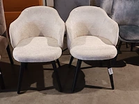 2x eetkamerstoelen jane boucle, zazuhome, beige - afbeelding 1 van  6