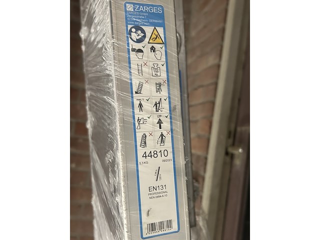 2x enkele ladder met gefelste sporten 10 sporten zarges, strato dl 44810 - afbeelding 5 van  5