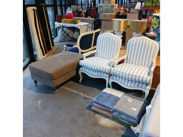 2x fauteuil, 1x hocker en 6x plaid, o.a. most en by louise - afbeelding 1 van  21