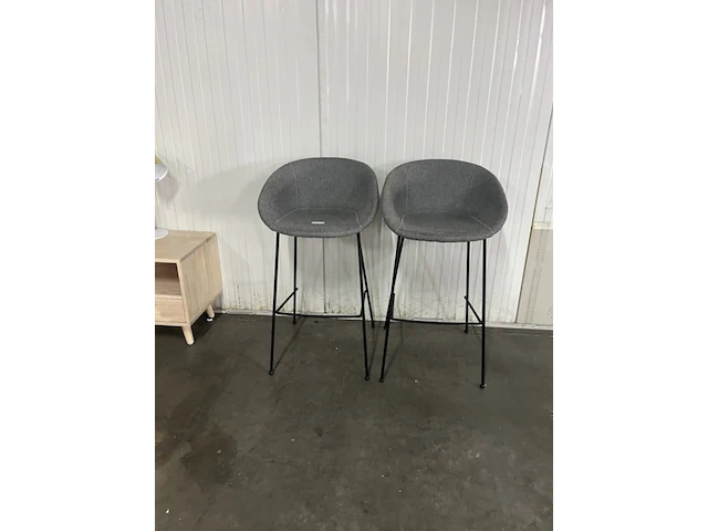 2x feston barkruk 76cm fab zuiver, grijs / chroom - afbeelding 3 van  4