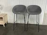 2x feston barkruk 76cm fab zuiver, grijs / chroom - afbeelding 3 van  4