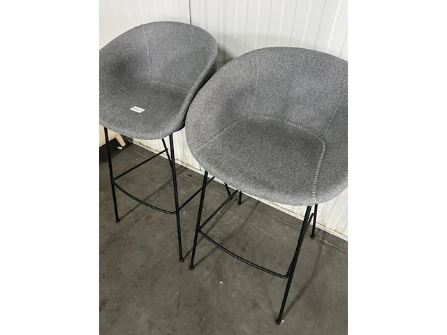 2x feston barkruk 76cm fab zuiver, grijs / chroom - afbeelding 4 van  4