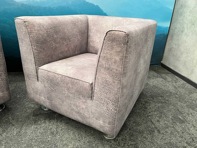 2x gelderland - design fauteuil - grijs - olifantenprint - afbeelding 5 van  13