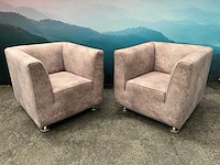 2x gelderland - design fauteuil - grijs - olifantenprint - afbeelding 1 van  13