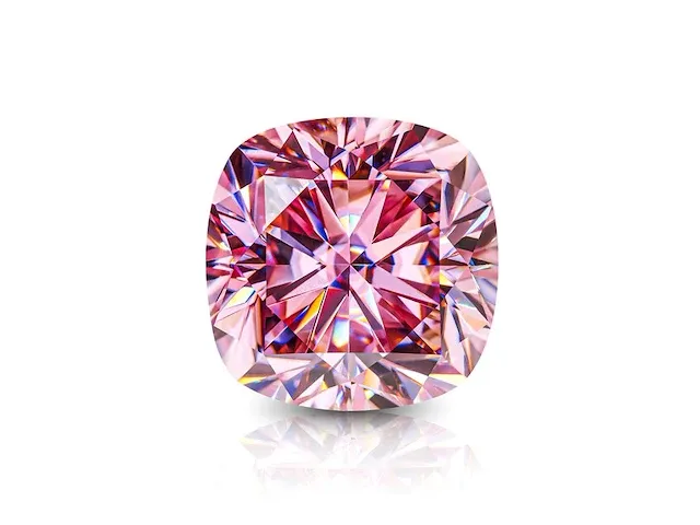 2x genuine cushion shape cut pink 2.00 carat each (certified) - afbeelding 2 van  3