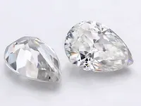 2x genuine pear shape cut 1.00 carat each (certified) - afbeelding 1 van  3