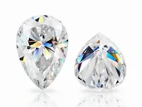 2x genuine pear shape cut 1.00 carat each (certified) - afbeelding 2 van  3
