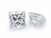 2x genuine princess cut 2.00 carat each (certified)
