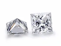 2x genuine princess cut 2.00 carat each (certified) - afbeelding 2 van  4