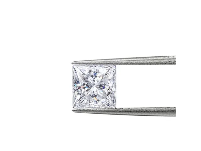 2x genuine princess cut 2.00 carat each (certified) - afbeelding 3 van  4