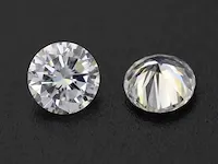 2x genuine round brilliant shape 2.5 carat each (certified) - afbeelding 1 van  3