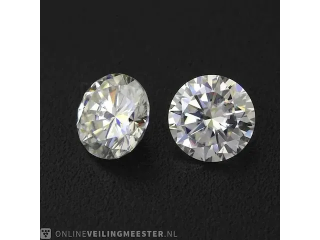 2x genuine round brilliant shape 2.5 carat each (certified) - afbeelding 2 van  3