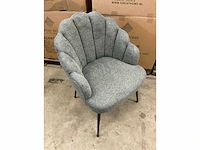 (2x) great home accent zb-5600 - schelpstoel - donkergrijs/zwarte poot - afbeelding 2 van  7