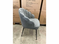 (2x) great home accent zb-5600 - schelpstoel - donkergrijs/zwarte poot - afbeelding 4 van  7