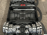 2x halterset in koffer met elk 10 halterschijven - afbeelding 4 van  6