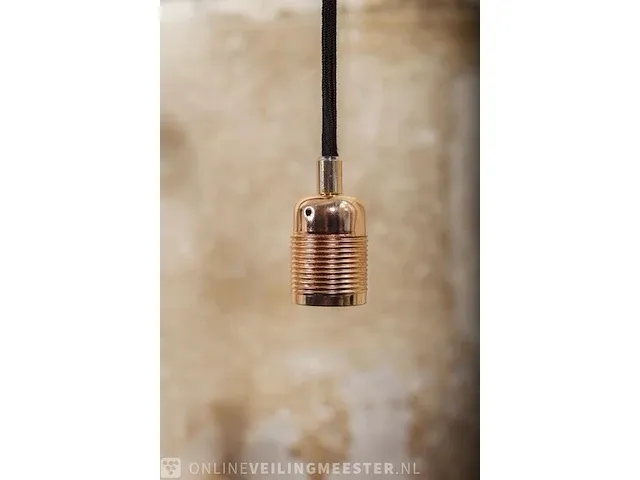 2x hanglamp frama, e27 pendant, black cord copper fitting - afbeelding 1 van  3