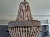 2x hanglamp met houten kralen - afbeelding 2 van  6