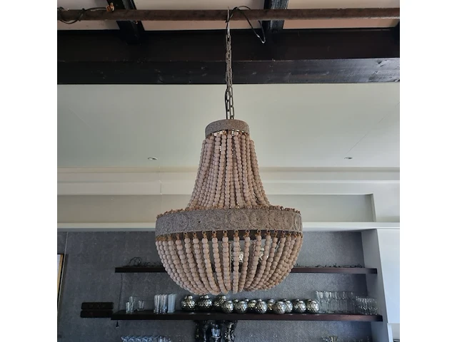 2x hanglamp met houten kralen - afbeelding 6 van  6