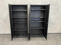 2x hoge stalen 2-deurs kast - zwart - afbeelding 5 van  5