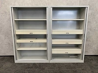 2x hoge stalen roldeurkast - grijs - afbeelding 8 van  10