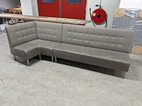 2x horeca hoekbank met salontafel van militaire kist, mirella - afbeelding 6 van  20