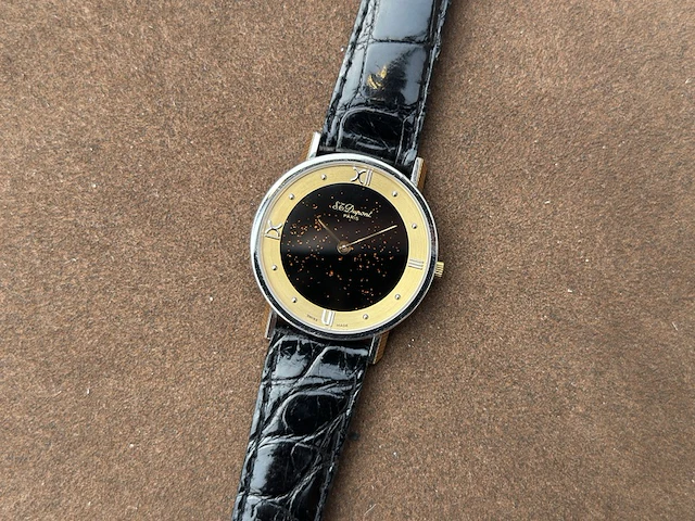 2x horloge, st dupont, chinese lacquer, staal/goud - afbeelding 2 van  9