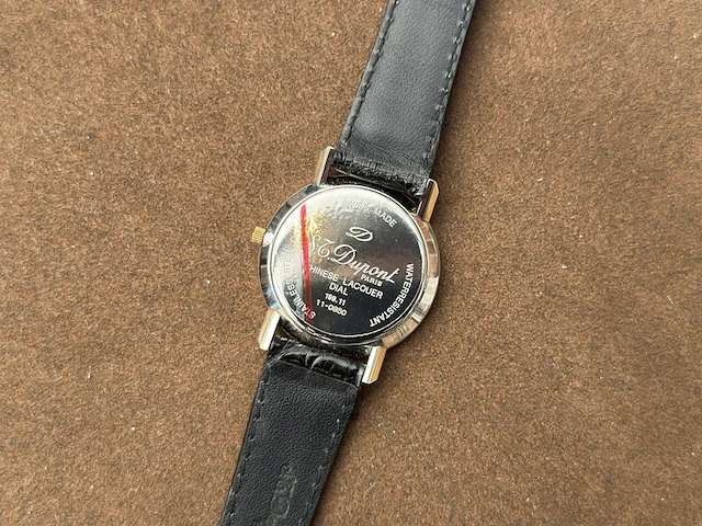 2x horloge, st dupont, chinese lacquer, staal/goud - afbeelding 3 van  9