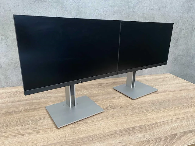 2x hp e22 g4 - 22'' monitor op verstelbare voet - hdmi, dp, vga - afbeelding 1 van  22