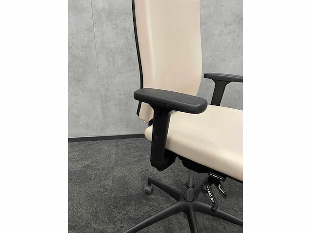 2x huislijk - ergonomische bureaustoel - beige leder - afbeelding 2 van  13