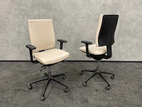 2x huislijk - ergonomische bureaustoel - beige leder - afbeelding 1 van  13