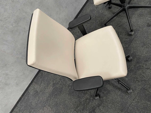 2x huislijk - ergonomische bureaustoel - beige leder - afbeelding 12 van  13