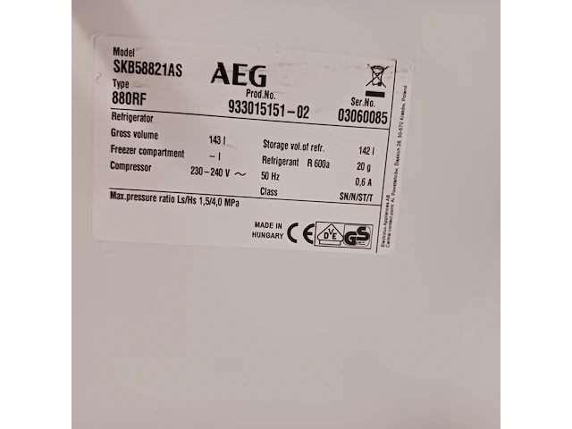 2x inbouw koelkasten, aeg - afbeelding 3 van  15