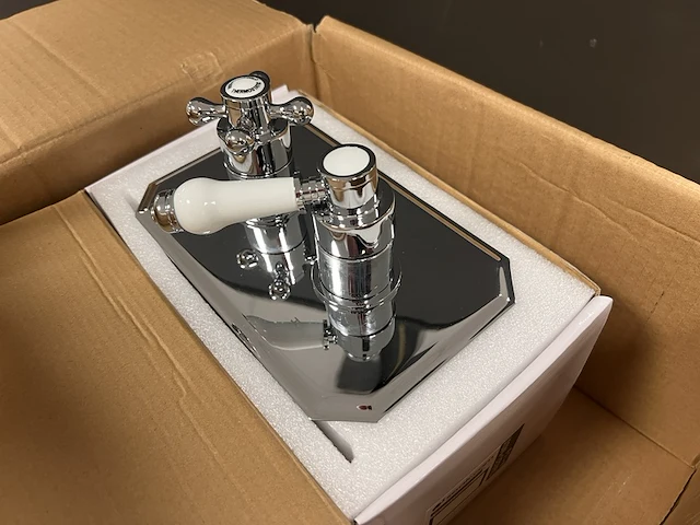 2x inbouw thermostaat, wiesbaden, klassiek, chroom - afbeelding 3 van  4