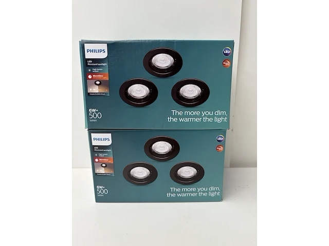 2x inbouwspots zwart philips - afbeelding 1 van  1