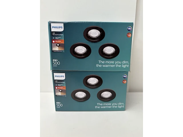 2x inbouwspots zwart philips - afbeelding 1 van  1
