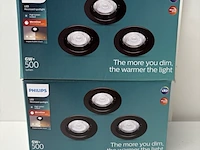 2x inbouwspots zwart philips - afbeelding 1 van  1