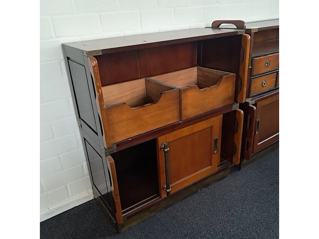 2x kast met lades en schuifdeuren authentic models, hout - afbeelding 2 van  8
