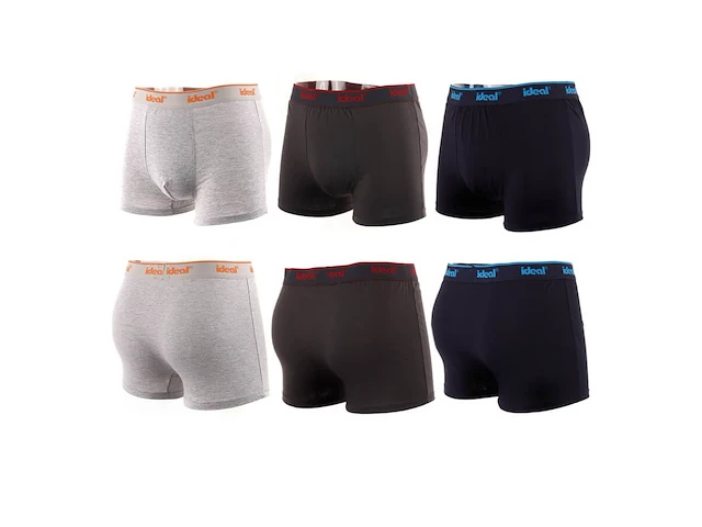 2x katoenen herenboxer ideal grijs & blauw 6xl - afbeelding 1 van  3