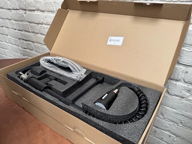 2x keukenkraan met uitrekbare uitloop zwart - afbeelding 1 van  5