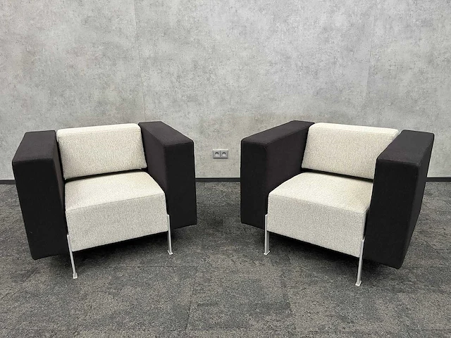 2x kinnarps pio - design fauteuil zwart-wit - afbeelding 1 van  17