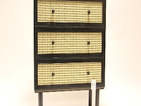 2x ladekast zwart met kunststof webbing lade-fronten - afbeelding 1 van  7