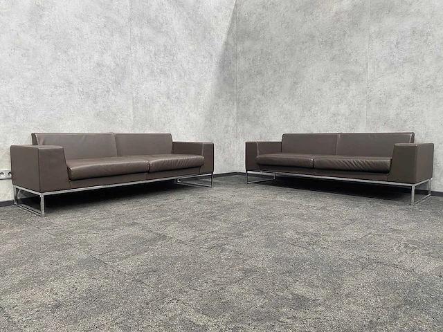 2x layla by boss design - design sofa - bruin leder - afbeelding 12 van  19