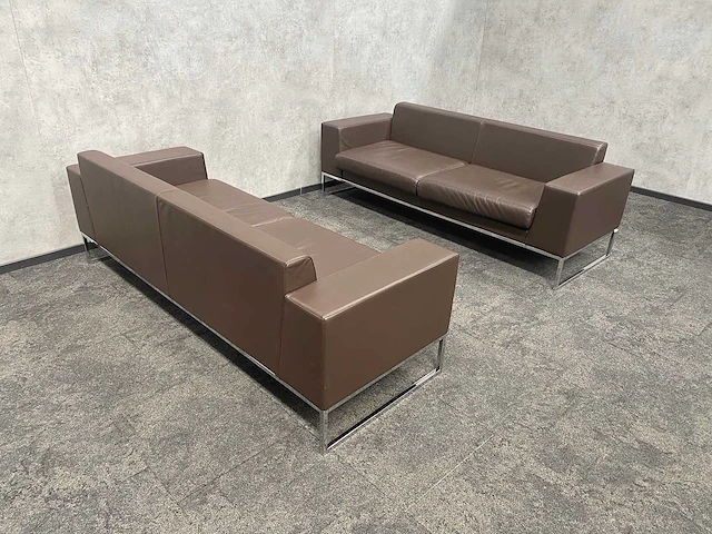 2x layla by boss design - design sofa - bruin leder - afbeelding 13 van  19