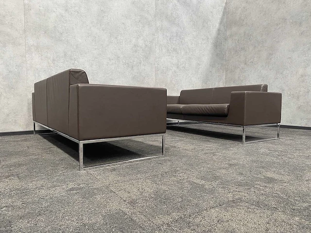 2x layla by boss design - design sofa - bruin leder - afbeelding 18 van  19