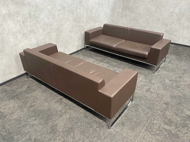 2x layla by boss design - design sofa - bruin leder - afbeelding 10 van  19